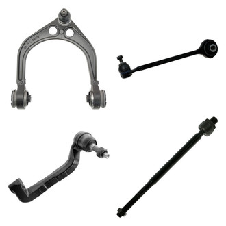 TRQ® - Front Driver Side Lower and Upper Control Arm with Ball Joint and Tie Rod End Kit