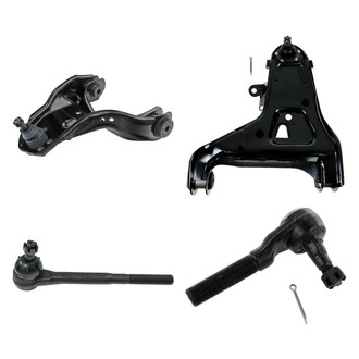 TRQ® - Front Driver Side Lower and Upper Control Arm with Ball Joint and Tie Rod End Kit