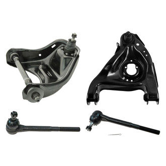 TRQ® - Front Driver Side Lower and Upper Control Arm with Ball Joint and Tie Rod End Kit