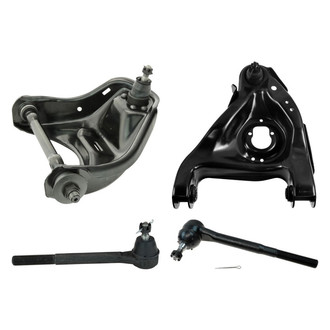 TRQ® - Front Driver Side Lower and Upper Control Arm with Ball Joint and Tie Rod End Kit