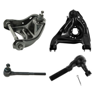 TRQ® - Front Driver Side Lower and Upper Control Arm with Ball Joint and Tie Rod End Kit