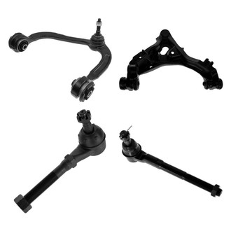TRQ® - Front Driver Side Lower and Upper Control Arm with Ball Joint and Tie Rod End Kit