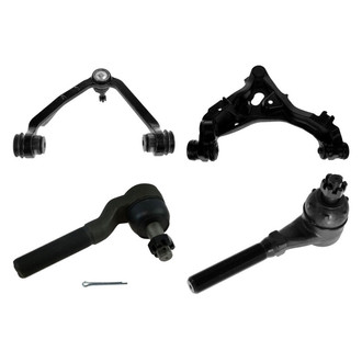 TRQ® - Front Driver Side Lower and Upper Control Arm with Ball Joint and Tie Rod End Kit