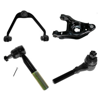 TRQ® - Front Driver Side Lower and Upper Control Arm with Ball Joint and Tie Rod End Kit