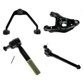 TRQ® - Front Driver Side Lower and Upper Control Arm with Ball Joint and Tie Rod End Kit