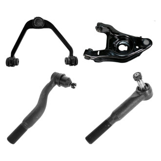 TRQ® - Front Driver Side Lower and Upper Control Arm with Ball Joint and Tie Rod End Kit
