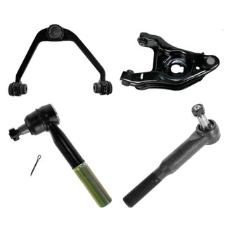 TRQ® - Front Driver Side Lower and Upper Control Arm with Ball Joint and Tie Rod End Kit