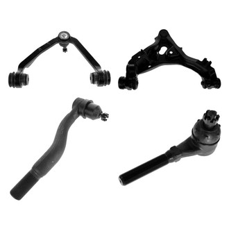 TRQ® - Front Driver Side Lower and Upper Control Arm with Ball Joint and Tie Rod End Kit