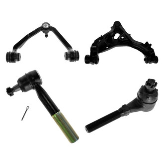 TRQ® - Front Driver Side Lower and Upper Control Arm with Ball Joint and Tie Rod End Kit