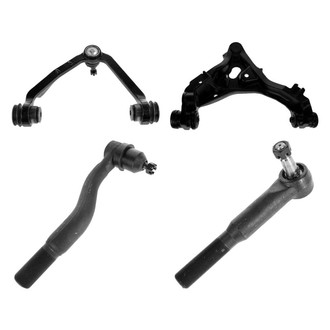 TRQ® - Front Driver Side Lower and Upper Control Arm with Ball Joint and Tie Rod End Kit