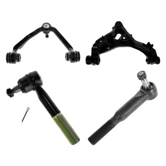 TRQ® - Front Driver Side Lower and Upper Control Arm with Ball Joint and Tie Rod End Kit