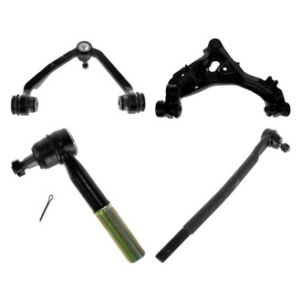 TRQ® - Front Driver Side Lower and Upper Control Arm with Ball Joint and Tie Rod End Kit