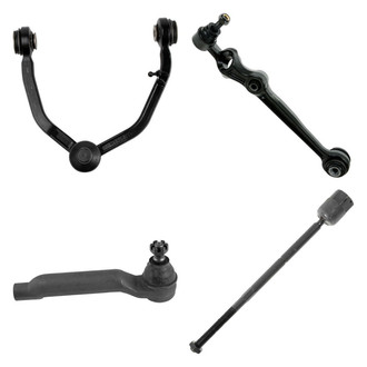 TRQ® - Front Driver Side Lower and Upper Control Arm with Ball Joint and Tie Rod End Kit
