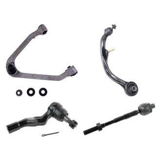 TRQ® - Front Driver Side Lower and Upper Control Arm with Ball Joint and Tie Rod End Kit