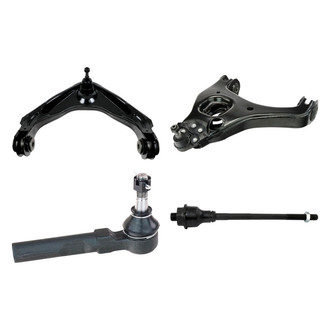TRQ® - Front Driver Side Lower and Upper Control Arm with Ball Joint and Tie Rod End Kit