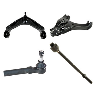 TRQ® - Front Driver Side Lower and Upper Control Arm with Ball Joint and Tie Rod End Kit