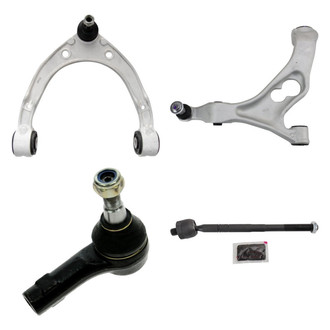 TRQ® - Front Driver Side Lower and Upper Control Arm with Ball Joint and Tie Rod End Kit