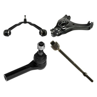 TRQ® - Front Driver Side Lower and Upper Control Arm with Ball Joint and Tie Rod End Kit