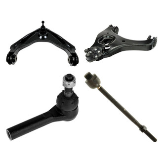 TRQ® - Front Driver Side Lower and Upper Control Arm with Ball Joint and Tie Rod End Kit