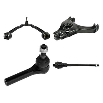 TRQ® - Front Driver Side Lower and Upper Control Arm with Ball Joint and Tie Rod End Kit
