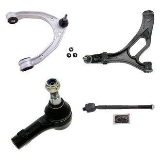 TRQ® - Front Driver Side Lower and Upper Control Arm with Ball Joint and Tie Rod End Kit