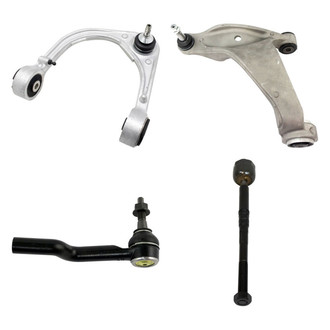 TRQ® - Front Driver Side Lower and Upper Control Arm with Ball Joint and Tie Rod End Kit