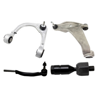 TRQ® - Front Driver Side Lower and Upper Control Arm with Ball Joint and Tie Rod End Kit