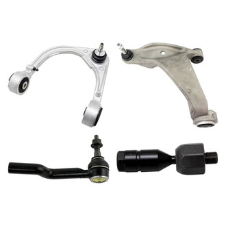 TRQ® - Front Driver Side Lower and Upper Control Arm with Ball Joint and Tie Rod End Kit