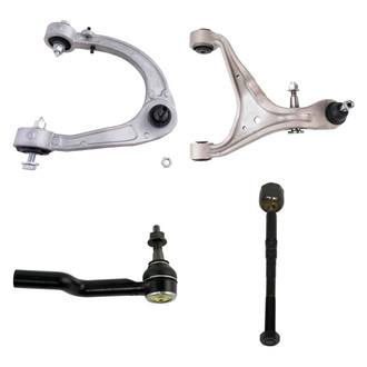 TRQ® - Front Driver Side Lower and Upper Control Arm with Ball Joint and Tie Rod End Kit