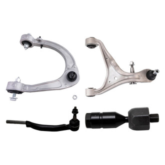 TRQ® - Front Driver Side Lower and Upper Control Arm with Ball Joint and Tie Rod End Kit