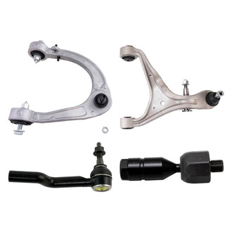 TRQ® - Front Driver Side Lower and Upper Control Arm with Ball Joint and Tie Rod End Kit