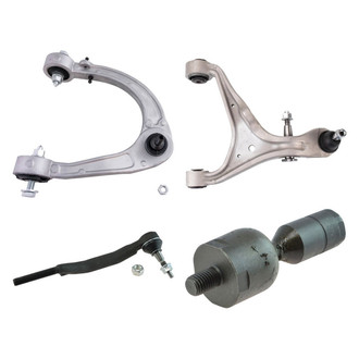 TRQ® - Front Driver Side Lower and Upper Control Arm with Ball Joint and Tie Rod End Kit