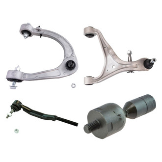 TRQ® - Front Driver Side Lower and Upper Control Arm with Ball Joint and Tie Rod End Kit