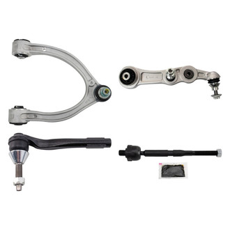TRQ® - Front Driver Side Lower and Upper Control Arm with Ball Joint and Tie Rod End Kit