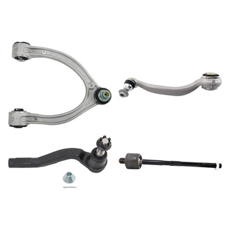 TRQ® - Front Driver Side Lower and Upper Control Arm with Ball Joint and Tie Rod End Kit