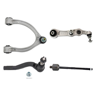 TRQ® - Front Driver Side Lower and Upper Control Arm with Ball Joint and Tie Rod End Kit