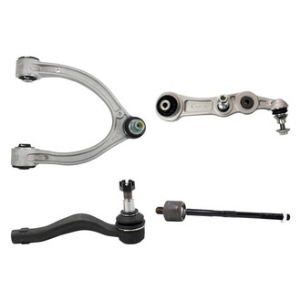 TRQ® - Front Driver Side Lower and Upper Control Arm with Ball Joint and Tie Rod End Kit