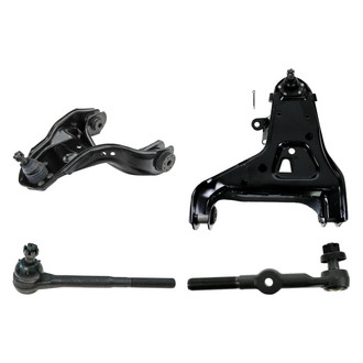 TRQ® - Front Driver Side Lower and Upper Control Arm with Ball Joint and Tie Rod End Kit