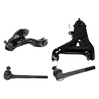 TRQ® - Front Driver Side Lower and Upper Control Arm with Ball Joint and Tie Rod End Kit
