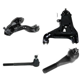 TRQ® - Front Driver Side Lower and Upper Control Arm with Ball Joint and Tie Rod End Kit