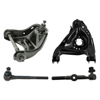 TRQ® - Front Driver Side Lower and Upper Control Arm with Ball Joint and Tie Rod End Kit