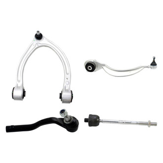 TRQ® - Front Driver Side Lower and Upper Control Arm with Ball Joint and Tie Rod End Kit