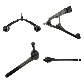 TRQ® - Front Driver Side Lower and Upper Control Arm with Ball Joint and Tie Rod End Kit