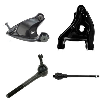 TRQ® - Front Driver Side Lower and Upper Control Arm with Ball Joint and Tie Rod End Kit