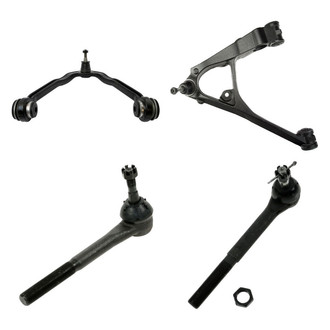 TRQ® - Front Driver Side Lower and Upper Control Arm with Ball Joint and Tie Rod End Kit