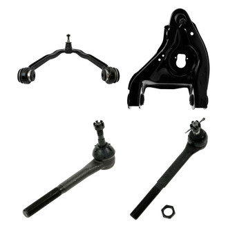 TRQ® - Front Driver Side Lower and Upper Control Arm with Ball Joint and Tie Rod End Kit