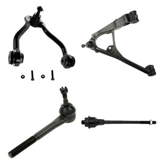 TRQ® - Front Driver Side Lower and Upper Control Arm with Ball Joint and Tie Rod End Kit