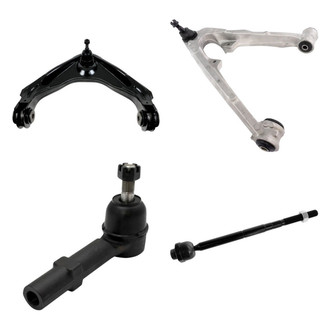 TRQ® - Front Driver Side Lower and Upper Control Arm with Ball Joint and Tie Rod End Kit