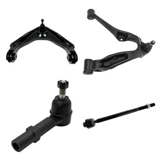 TRQ® - Front Driver Side Lower and Upper Control Arm with Ball Joint and Tie Rod End Kit