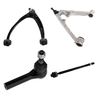 TRQ® - Front Driver Side Lower and Upper Control Arm with Ball Joint and Tie Rod End Kit